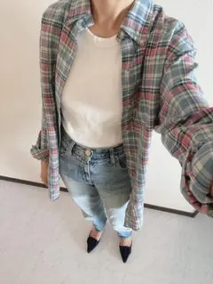 ラルフローレン Ralph Lauren チェックシャツ ブルー　S