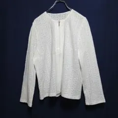 ❖レリアン❖ホワイト ジップアップ カーディガン