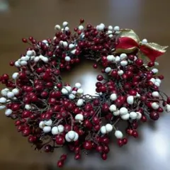 新年感謝御値下げ、真紅、ノイバラの実クリスマスリース 、宅急便コンパクト