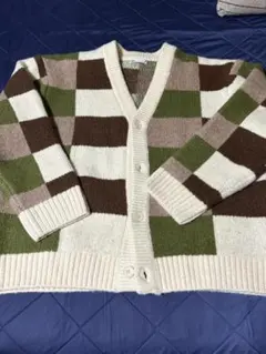 ZARA チェック柄カーディガン XL