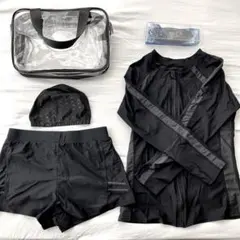 レディース ブラック ラッシュガードセット Sサイズ ジム スポーツ水着