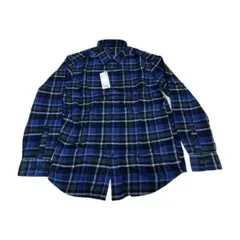 【新品タグ付き】ユニクロ　チェック柄 フランネルシャツXＬ　ネイビー×グリーン