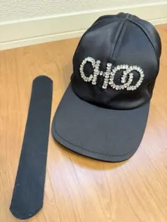 JIMMY CHOO クリスタルロゴ キャップ ブラックのサムネイル