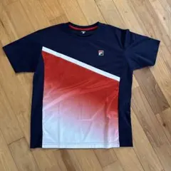 FILA グラデーション Tシャツ Lサイズ ネイビー/レッド　メンズ