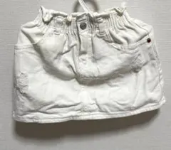 ZARA ホワイトデニムスカート ウエストゴム　110