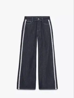 ZARA JEANS Z1975 PUNTILLA サイドライン ワイドデニムのサムネイル