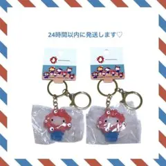 サンリオ ミャクミャク なりきり立体マスコットキーホルダー クリア キティ 2点