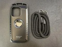 ROOT CO. ルートコー iPhone14Pro用 ブラック　ストラップ付き