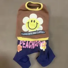 P❤️R 犬服 花とスマイリーフェイス