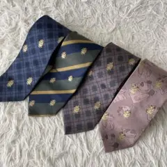 4本まとめ　ハンナバーベラ ブランド ネクタイ ケンケン キャラクター柄