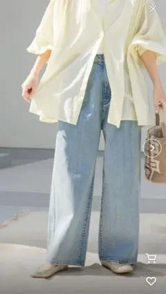 URBAN RESEARCH DOORS 2タックギャザーデニムパンツ S