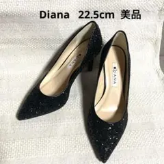 DIANA ダイアナ グリッターパンプス ブラック　上品　華やか　美品　22.5のサムネイル