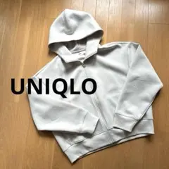 美品 UNIQLO パーカーXLドライスウェットフルジップ ライトグレー