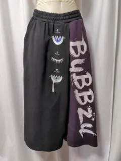 BuBBzu ワイドパンツ 黒紫 ツートン ユニセックス 地雷