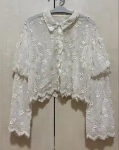 NICE CLAUP トップス　シアーシャツ