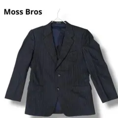 Moss Bros ストライプ テーラードジャケット　ブラック　黒　モスブロス