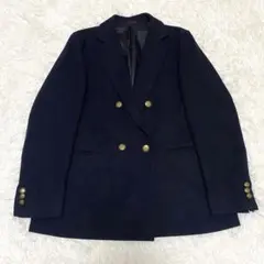 美品　Lサイズ　UNIQLO ブレザー 金ボタン ダブルジャケット　紺ブレ