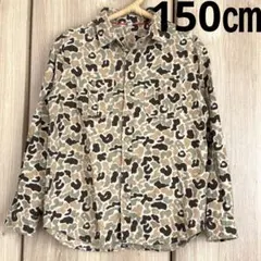 UNIQLOユニクロ　キッズ　迷彩カモフラージュ長袖フランネルボタンシャツ子供