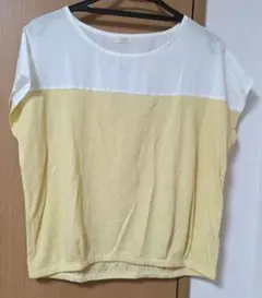 VIS 半袖 Tシャツ M イエロー/ホワイト