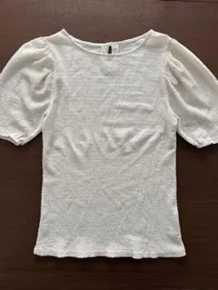 -elgna-エルガナ　オフホワイト　半袖 トップス