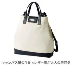 【未使用品】nano universe キャンバス×レザー調 2wayバッグのサムネイル