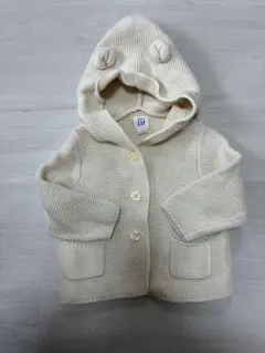 GAP くま耳フード付きニットカーディガン 6-12m