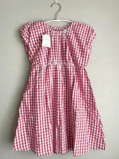 ☆新品☆キッズ アプレレクール ギンガムチェック半袖ワンピース♪130cmピンク