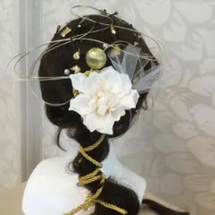 髪飾　金箔　水引き　成人式　結婚式入学式　ドレス　振袖 着物