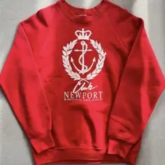 80s USA製 フルーツオブザルーム スウェット 赤 L相当 ラグラン 錨