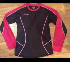 ASICS 長袖Tシャツ M 黒/ピンク