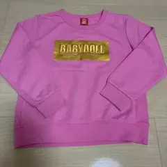 BABYDOLL トレーナー ピンク ゴールドロゴのサムネイル