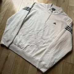 00s Y2K　アディダス　ウール　ニット　ハーフジップ　万国旗　タグ　セーター