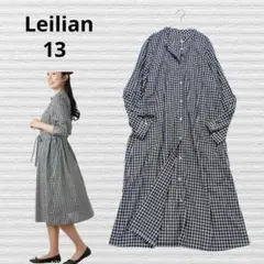 ◇極美品◇レリアン◇大きいサイズ◇ジオメトリック七分袖ワンピース