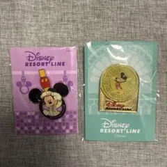 Disney Resort Line ミッキーマウス ピンバッジ2点　非売品
