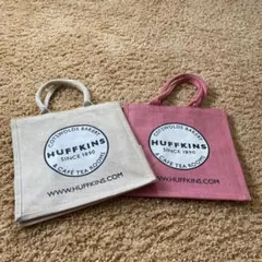 新品 HUFFKINS ハフキンスジュート ミニトートバッグ ピンク 英国限定 