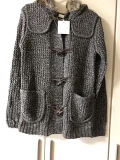 ニットコート　フード付　ダッフル　新品