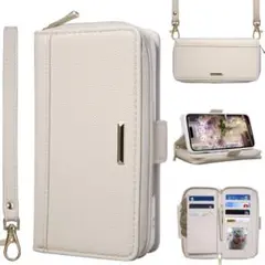 iPhone 16 用 ケース ショルダー スマホケース　手帳型　ベージュ