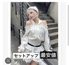 ダーリッチ ガーリースポーティスウェット ラインフリルスカート 上下セット