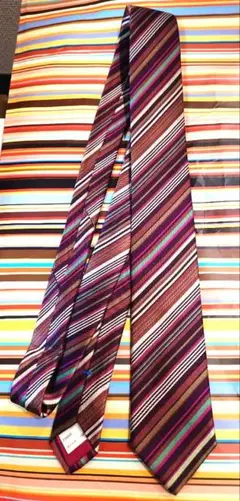 希少 ネクタイ ポールスミス マルチストライプ
