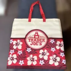 TRADER JOE'S フラワーデザイン トートバッグ