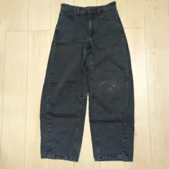 【GU】バレルレッグジーンズ ブラック Mサイズ