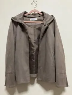 【Couture Brooch】スエード調フード付きジャケット