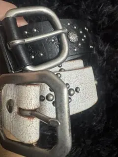 スタッズベルトブラック&ホワイトセット