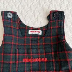 miki HOUSE グリーンレッドチェックワンピース