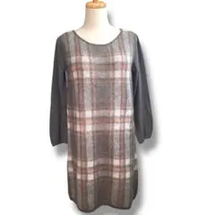【スープ】ニットワンピース М チュニック グレー ピンク5320