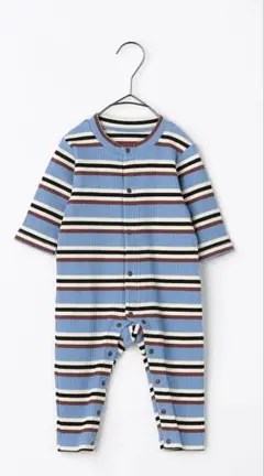 青とストライプのロンパース
