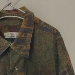 majeurex 長袖シャツ/M 柄シャツ/ぺイズリー柄/総柄