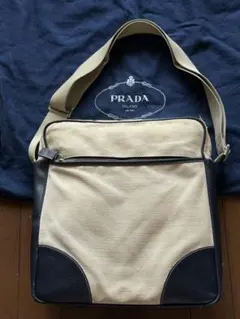 PRADA ショルダーバッグ ベージュ/ネイビー
