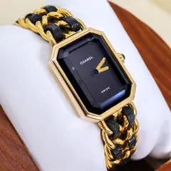稼働 CHANEL プルミエール M 腕時計 ブラック文字盤 ゴールド 3728のサムネイル