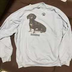 スウェット　ブルー　ダックス　プリント　2XL